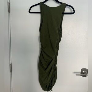 Forever 21 Dark Green Ruched Dress